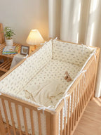 Reversible Cotton and Minky Baby Crib Bumper