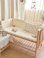 Reversible Cotton and Minky Baby Crib Bumper