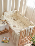 Reversible Cotton and Minky Baby Crib Bumper