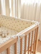 Reversible Cotton and Minky Baby Crib Bumper