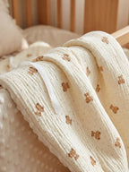Reversible Cotton and Minky Baby Crib Bumper