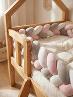 Terracotta Velvet Braided Baby Bed Bumper