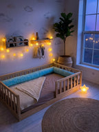 Washable Geometric Cotton Baby Crib Bolster