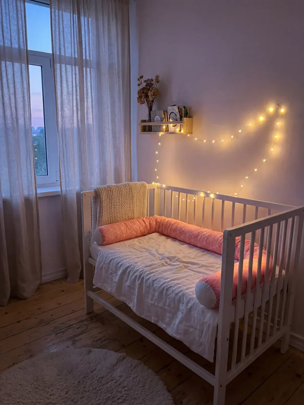Washable Geometric Cotton Baby Crib Bolster