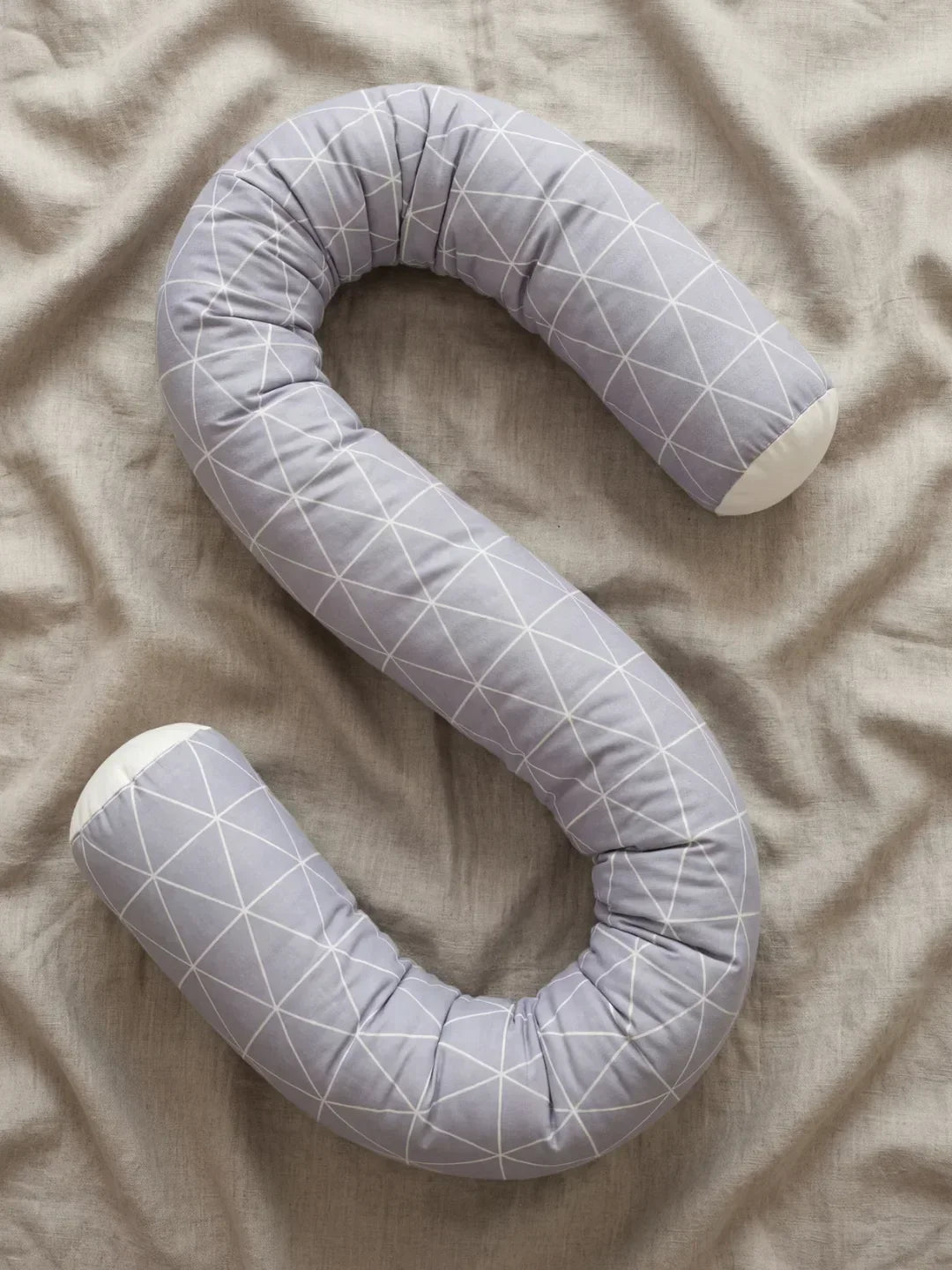 Washable Geometric Cotton Baby Crib Bolster