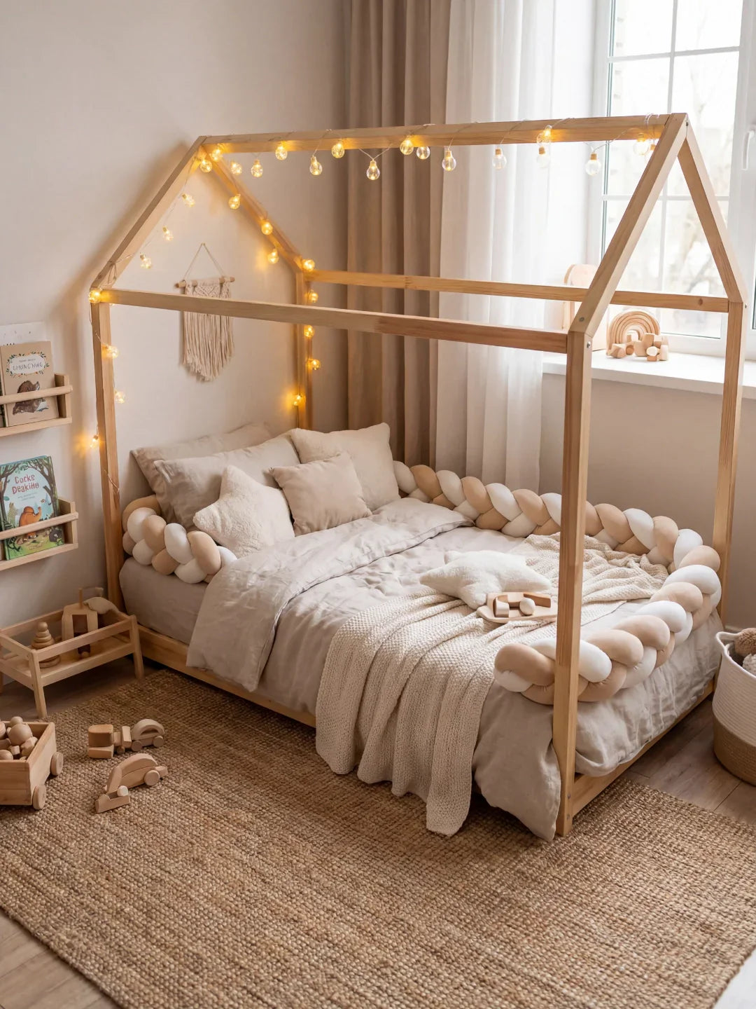 Premium Two-Tone Braided Baby Crib Bumper