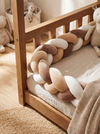 Terracotta Velvet Braided Baby Bed Bumper