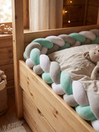 Terracotta Velvet Braided Baby Bed Bumper