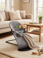 Foldable Baby Bouncer with Interactive Toy Arch