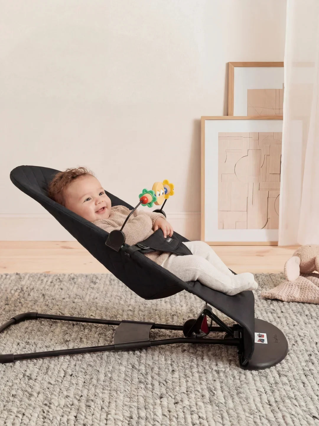 Foldable Baby Bouncer with Interactive Toy Arch