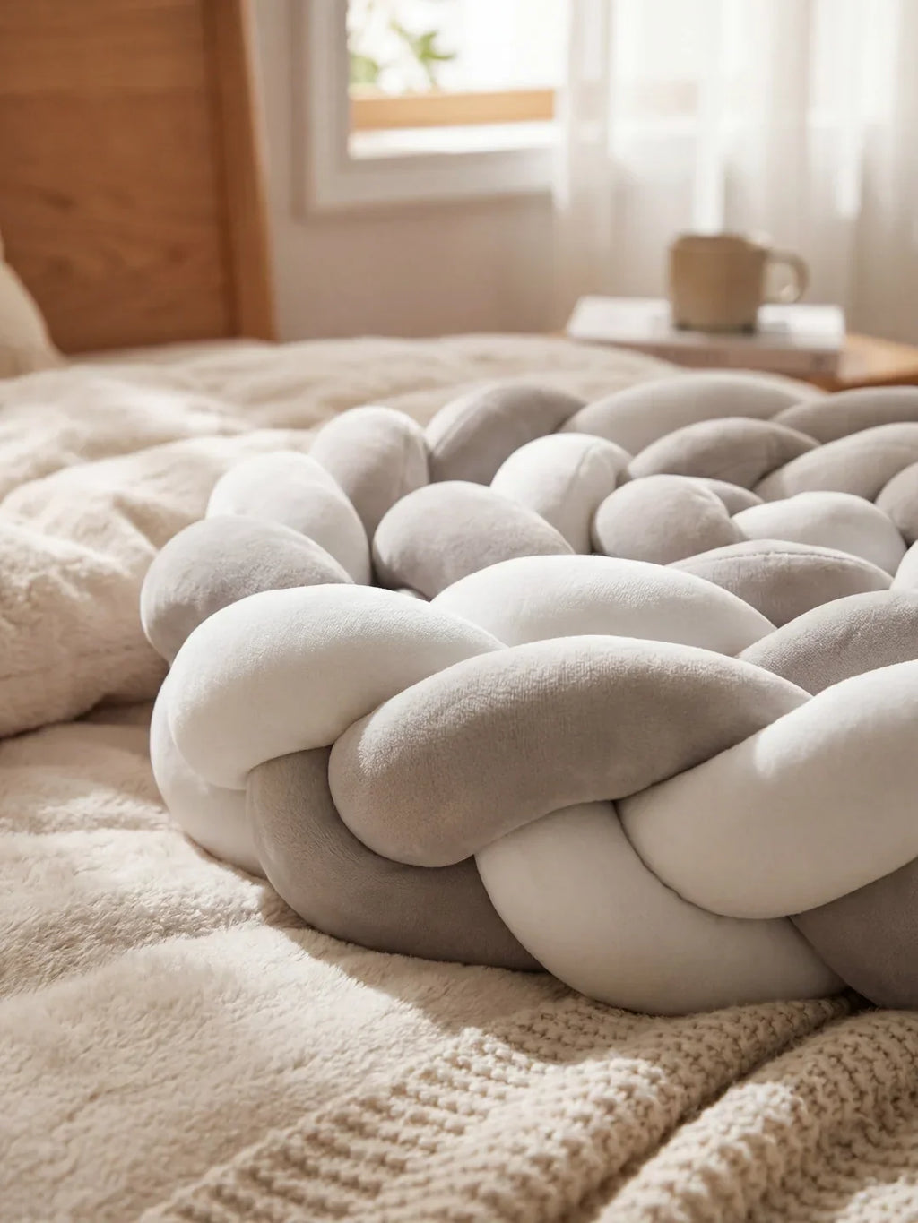 Premium Two-Tone Braided Baby Crib Bumper