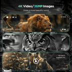 NoctraView Teropong Malam Dengan Zum 8x, IR 7-Tahap, Video 4K, LCD 3.2 Inci