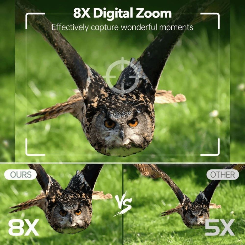 NoctraView Teropong Malam Dengan Zum 8x, IR 7-Tahap, Video 4K, LCD 3.2 Inci