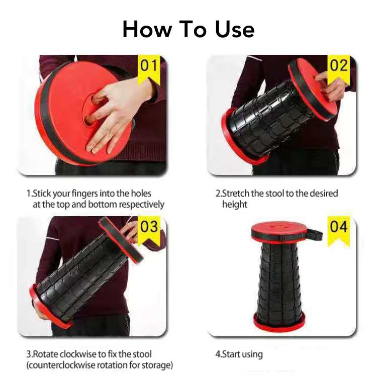 NomadFold 折りたたみスツール、高さ調節可能、軽量