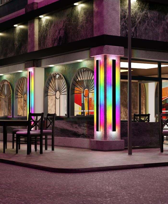 LumaHaven RGB vanntett vegglampe for innendørs og utendørs bruk