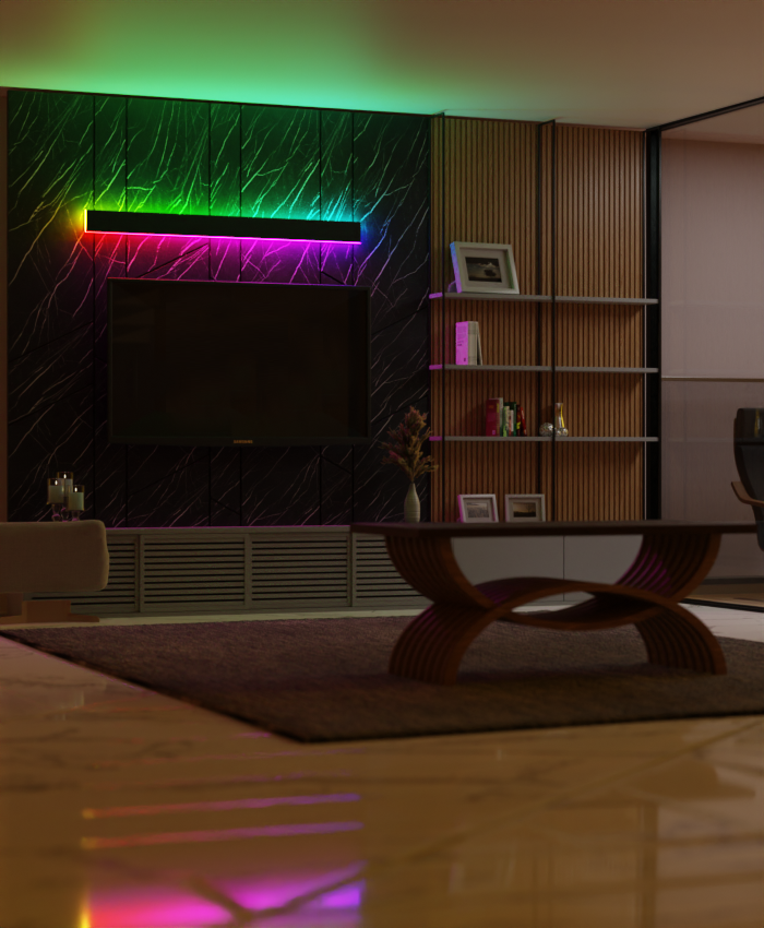 LumaHaven RGB vanntett vegglampe for innendørs og utendørs bruk