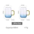 Juego de jarra de vidrio con degradado azul | Petprovac