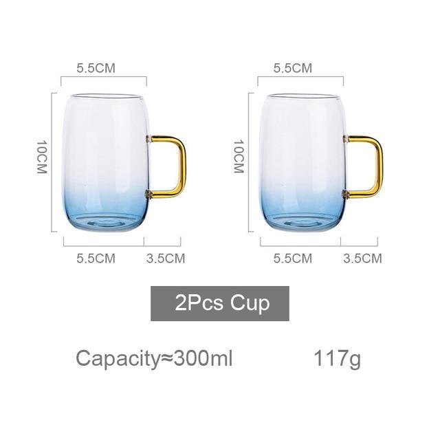 Juego de jarra de vidrio con degradado azul | Petprovac