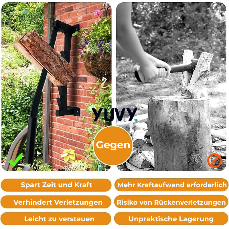 LogMaster Wandmontierter Holzspalter für einfaches Holzspalten zu Hause