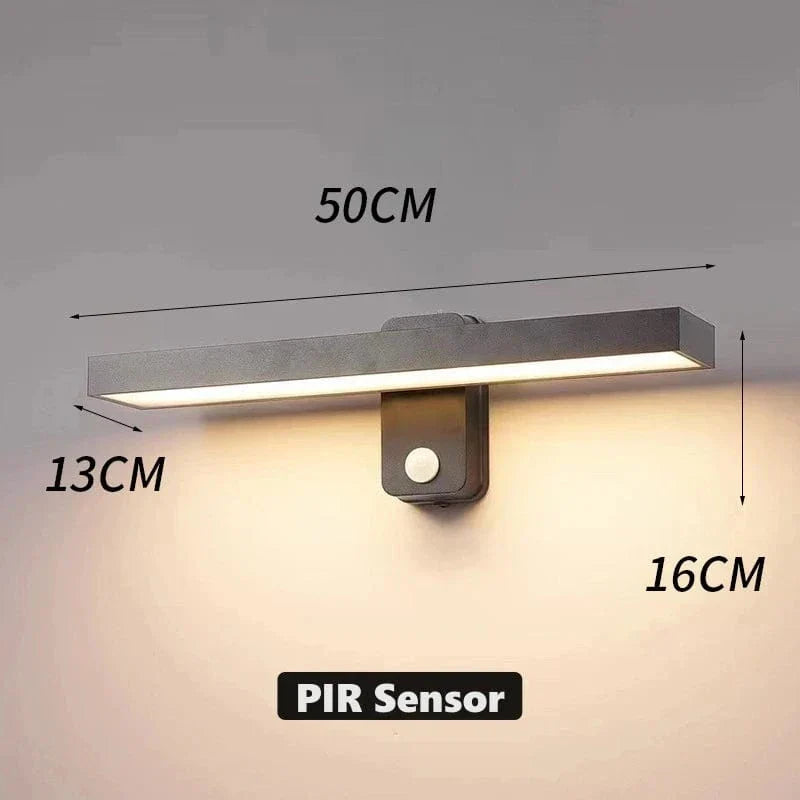 Luz de pared exterior con sensor de movimiento PIR Auron IP65, giratoria