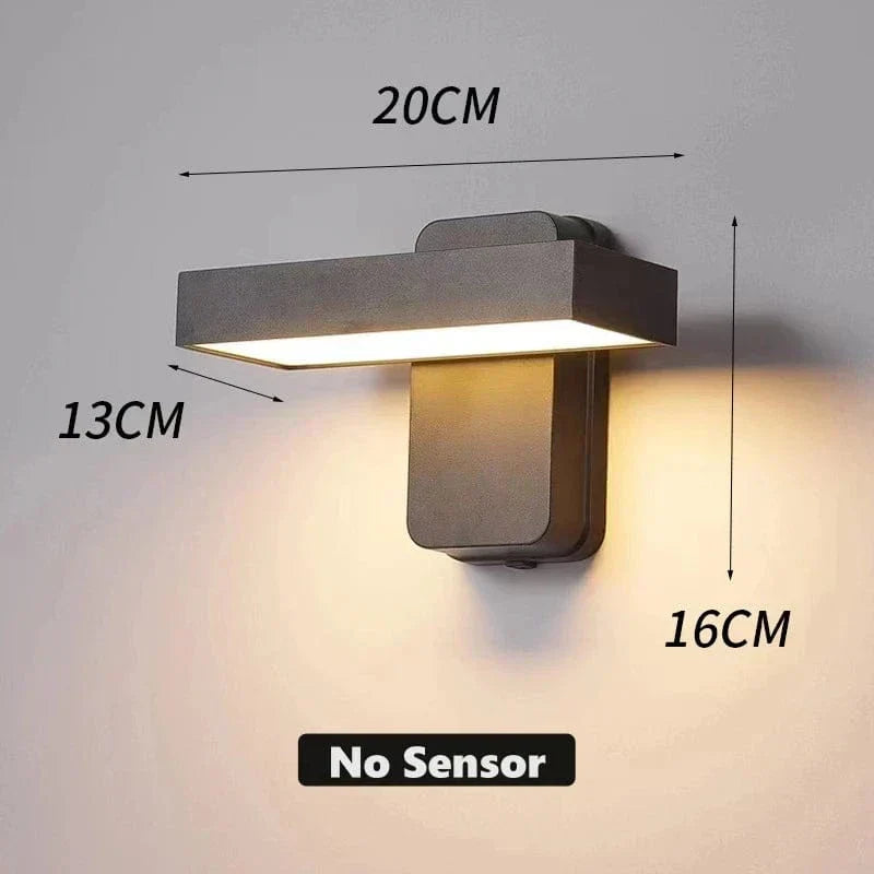 Luz de pared exterior con sensor de movimiento PIR Auron IP65, giratoria