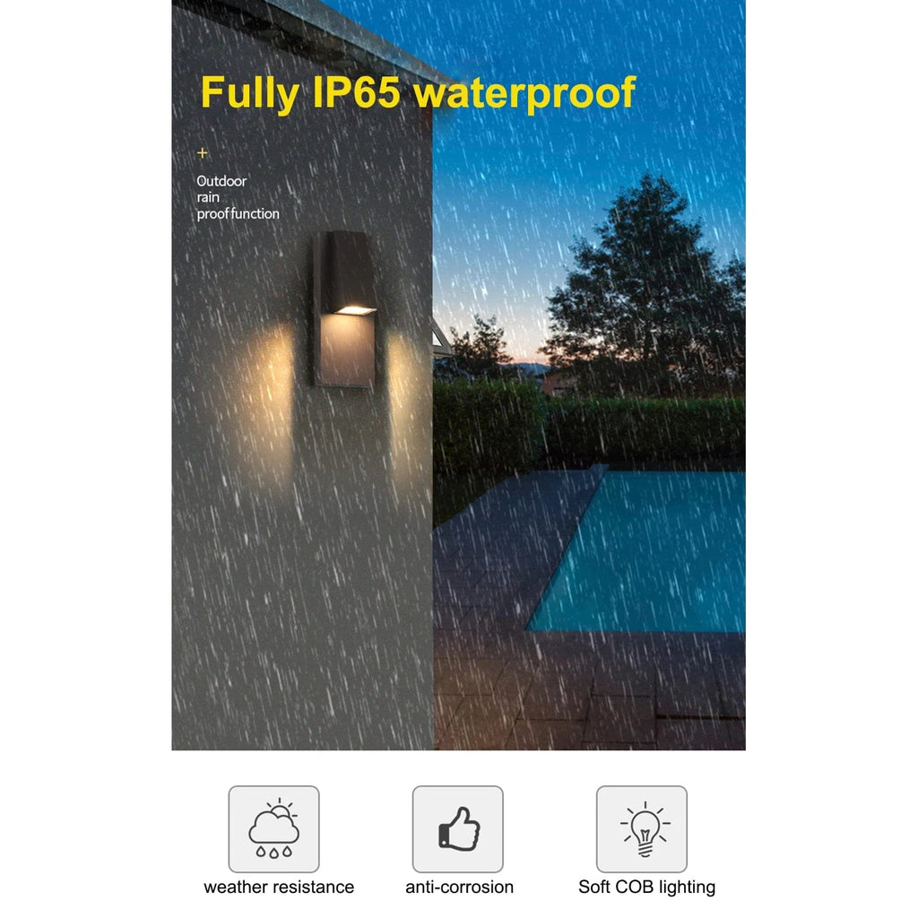 Kirrea Vintage Sort Vandtæt Udendørs LED Væglampe 18W