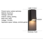 Kirrea Vintage Sort Vandtæt Udendørs LED Væglampe 18W