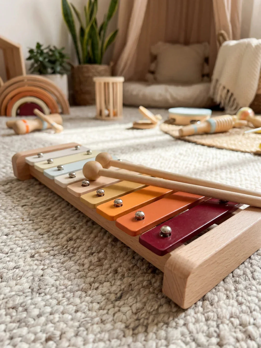 7-in-1 Premium Wooden Baby Musical Instrument Set