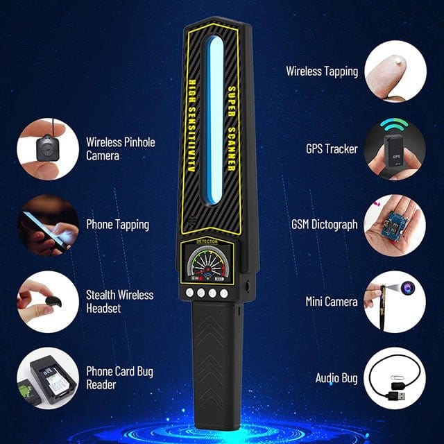 RF Bug Detector Scanner | Hidden Camera and Tracker Finder | Portable