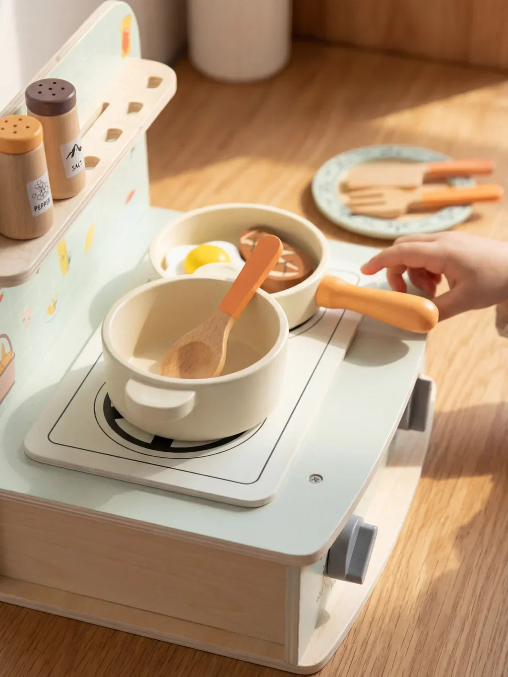 Wooden Kitchen Set for Chefs Complete Cookware Collection for children